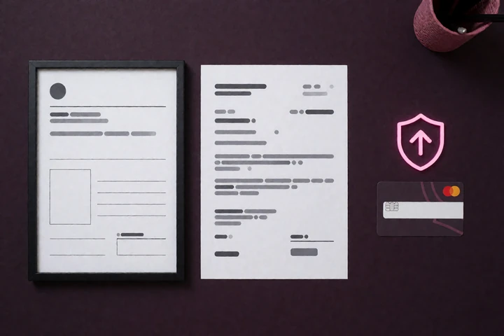 Ausweis-, Adress- und Zahlungsmittelnachweis ohne pers&ouml;nliche Daten zur Vorbereitung der DudeSpin KYC-Pr&uuml;fung